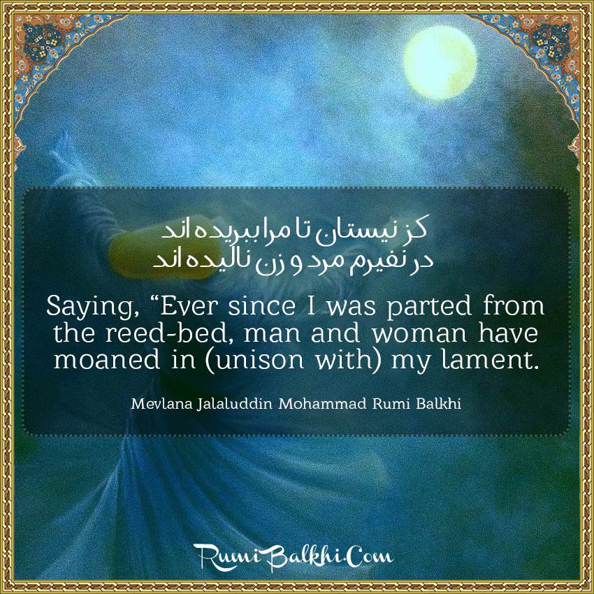 Saying, Ever Since I Was Parted From The Reed-Bed, Man And Woman Have Moaned In (Unison With) My Lament