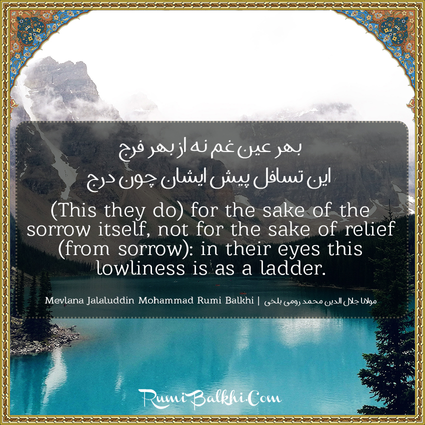 (This They Do) For The Sake Of The Sorrow Itself, Not For The Sake Of Relief (From Sorrow) In Their Eyes This Lowliness Is As A Ladder